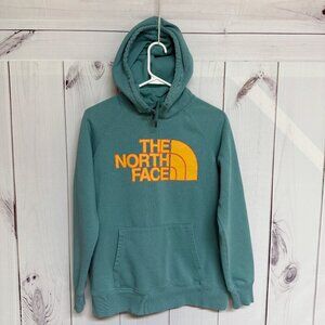 The North Face Logo Hoodie Women’s Medium Teal Orange Graphic EUC